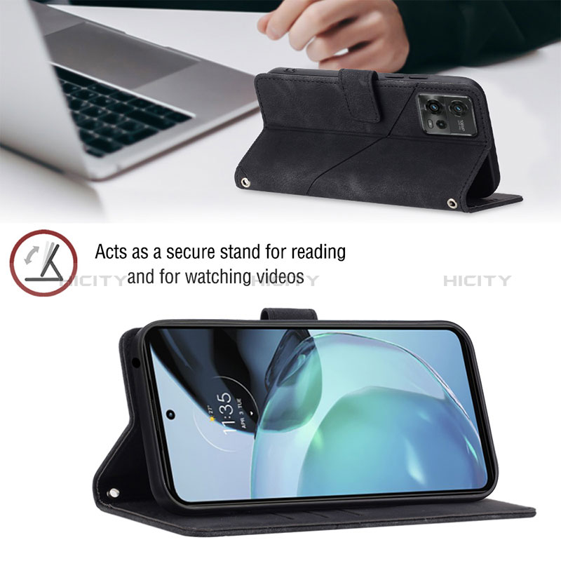 Handytasche Stand Schutzhülle Flip Leder Hülle YB1 für Motorola Moto G72