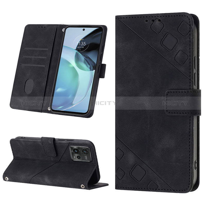 Handytasche Stand Schutzhülle Flip Leder Hülle YB1 für Motorola Moto G72