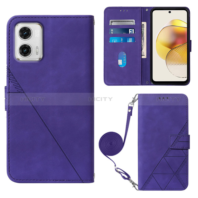 Handytasche Stand Schutzhülle Flip Leder Hülle YB1 für Motorola Moto G73 5G