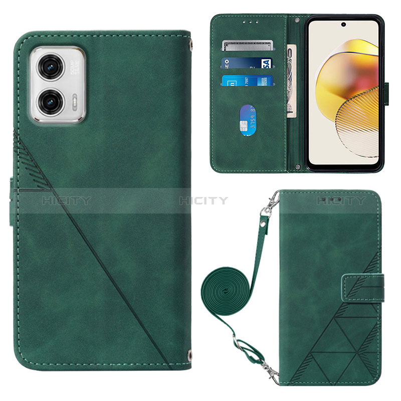 Handytasche Stand Schutzhülle Flip Leder Hülle YB1 für Motorola Moto G73 5G groß