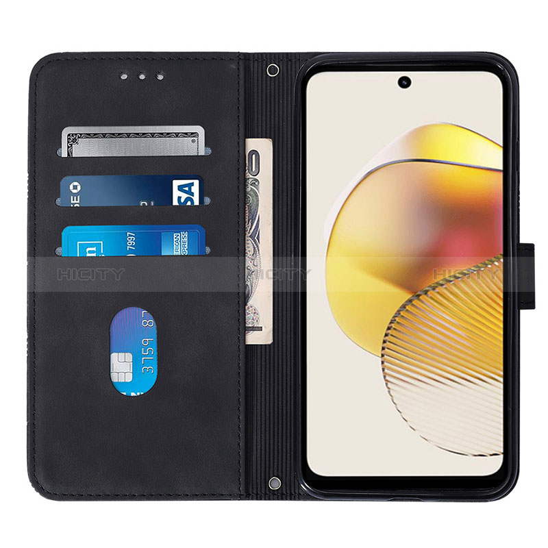 Handytasche Stand Schutzhülle Flip Leder Hülle YB1 für Motorola Moto G73 5G