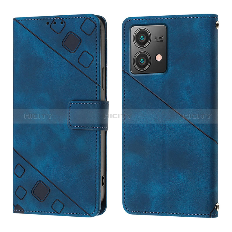 Handytasche Stand Schutzhülle Flip Leder Hülle YB1 für Motorola Moto G84 5G Blau