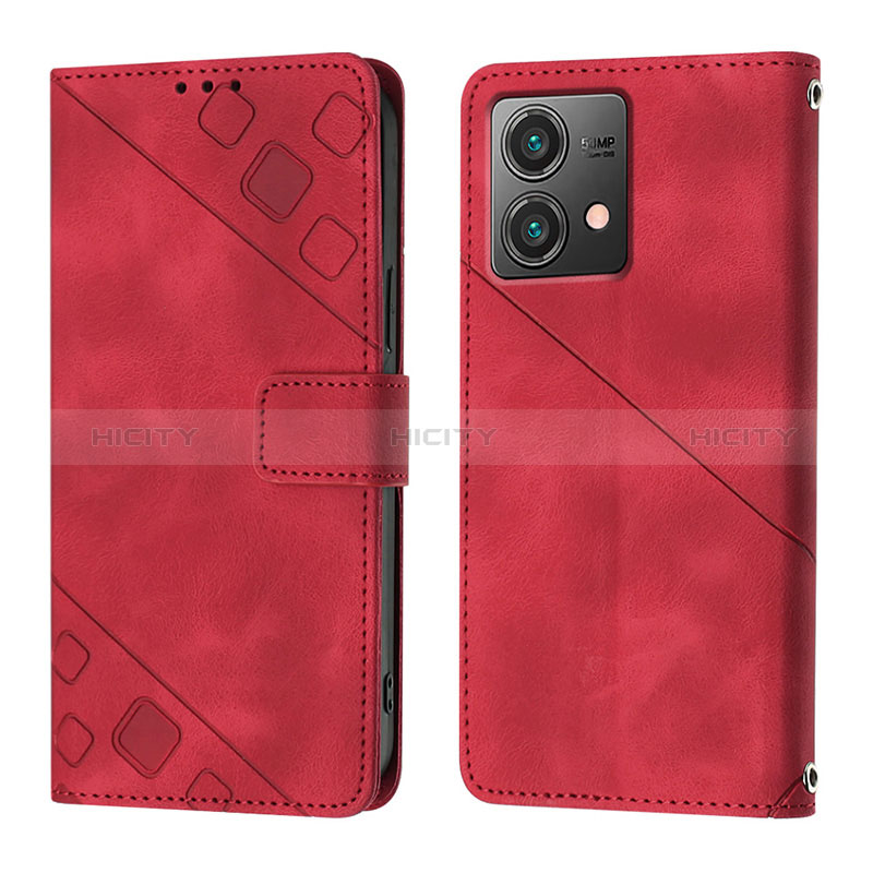 Handytasche Stand Schutzhülle Flip Leder Hülle YB1 für Motorola Moto G84 5G Rot