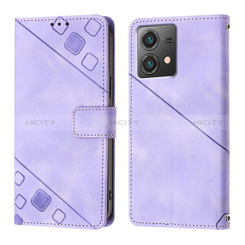 Handytasche Stand Schutzhülle Flip Leder Hülle YB1 für Motorola Moto G84 5G Violett Plus