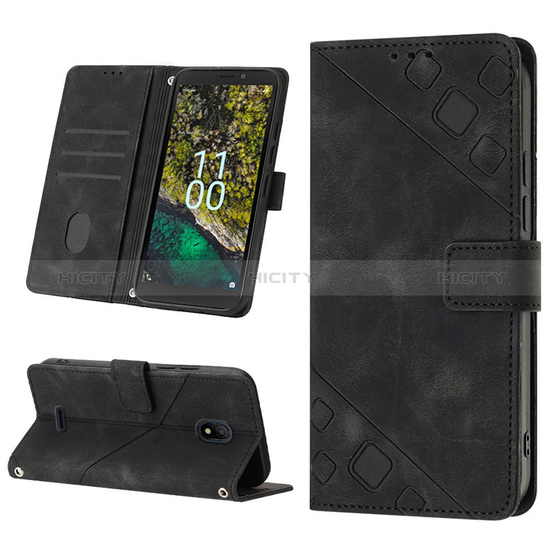 Handytasche Stand Schutzhülle Flip Leder Hülle YB1 für Nokia C100 groß