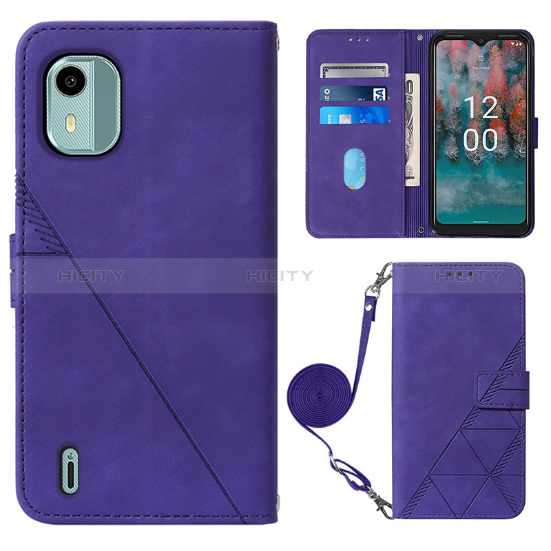 Handytasche Stand Schutzhülle Flip Leder Hülle YB1 für Nokia C12 Plus Violett