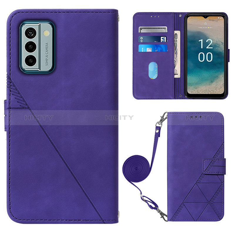 Handytasche Stand Schutzhülle Flip Leder Hülle YB1 für Nokia G22 Violett Plus