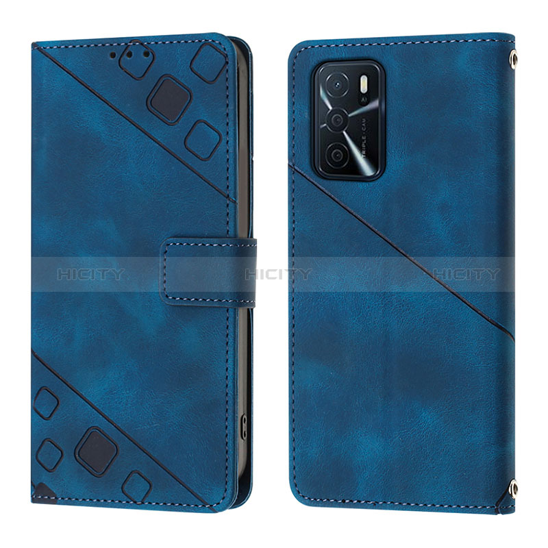 Handytasche Stand Schutzhülle Flip Leder Hülle YB1 für Oppo A16 Blau