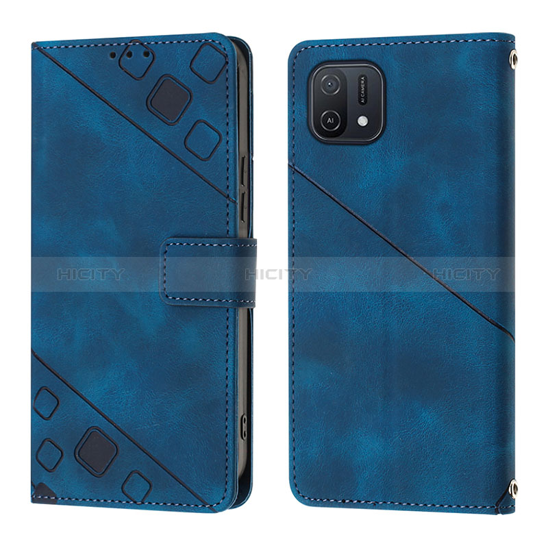 Handytasche Stand Schutzhülle Flip Leder Hülle YB1 für Oppo A16K Blau Plus