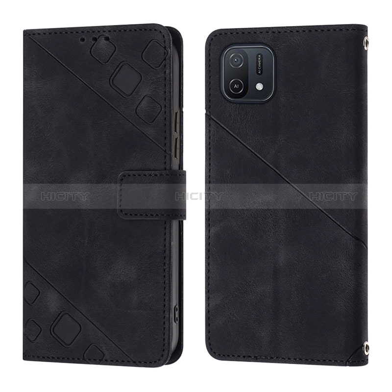 Handytasche Stand Schutzhülle Flip Leder Hülle YB1 für Oppo A16K Schwarz Plus