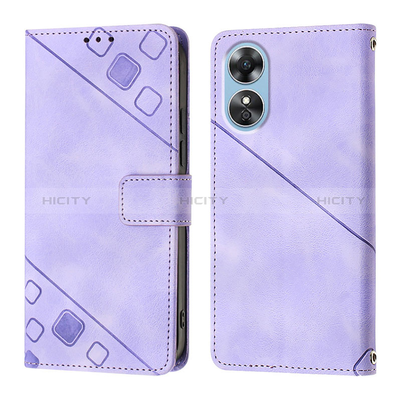 Handytasche Stand Schutzhülle Flip Leder Hülle YB1 für Oppo A17 groß