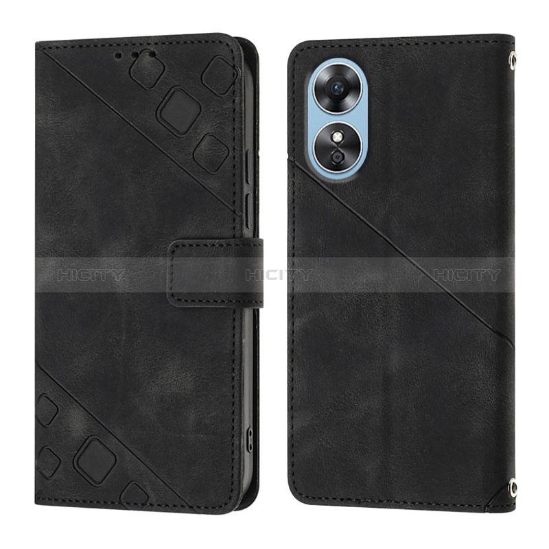 Handytasche Stand Schutzhülle Flip Leder Hülle YB1 für Oppo A17 groß