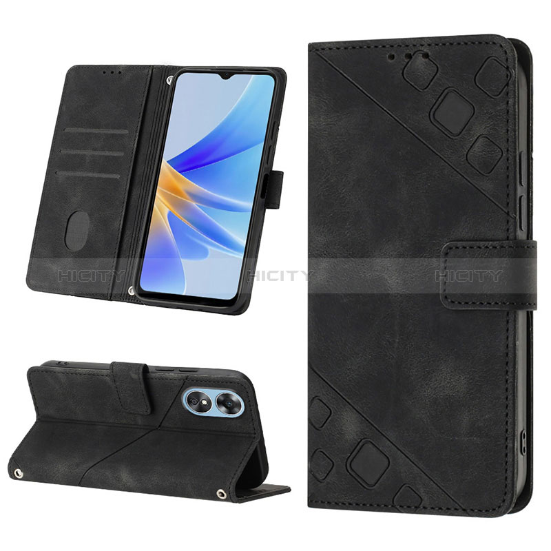 Handytasche Stand Schutzhülle Flip Leder Hülle YB1 für Oppo A17 groß