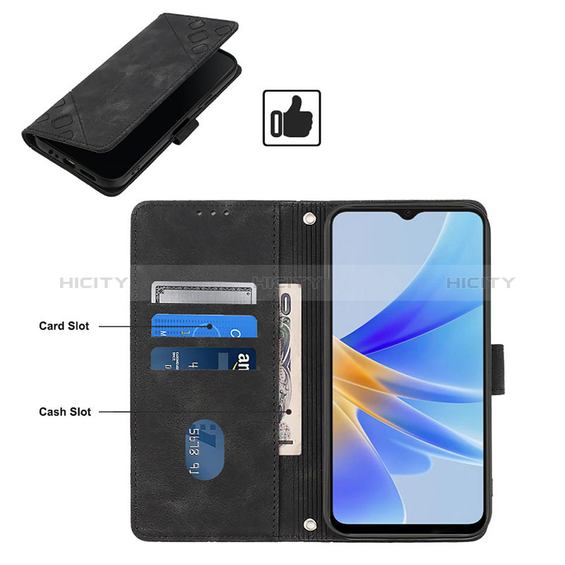 Handytasche Stand Schutzhülle Flip Leder Hülle YB1 für Oppo A17 groß