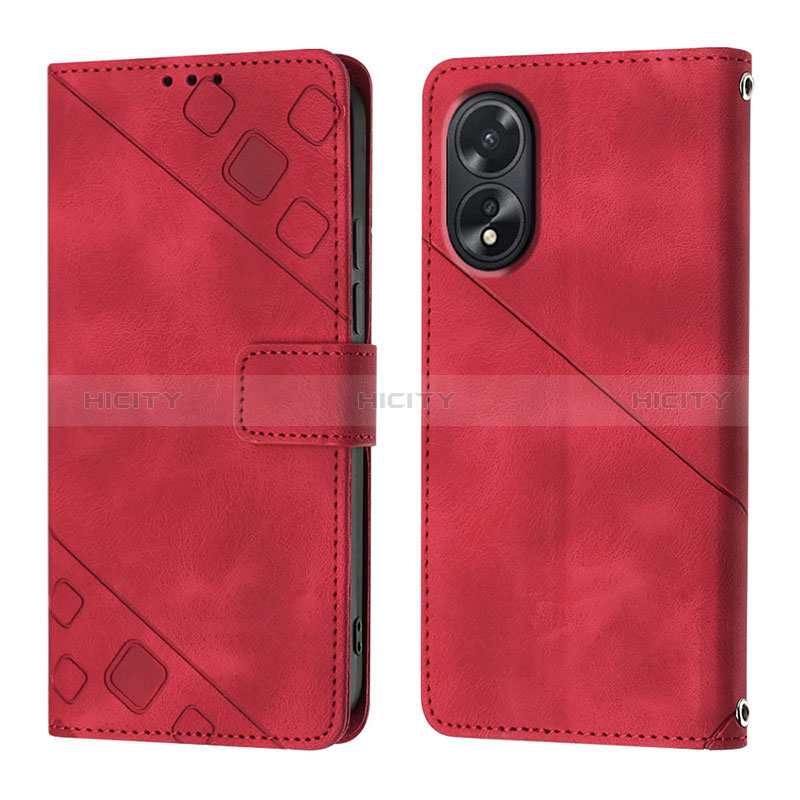 Handytasche Stand Schutzhülle Flip Leder Hülle YB1 für Oppo A18 Rot