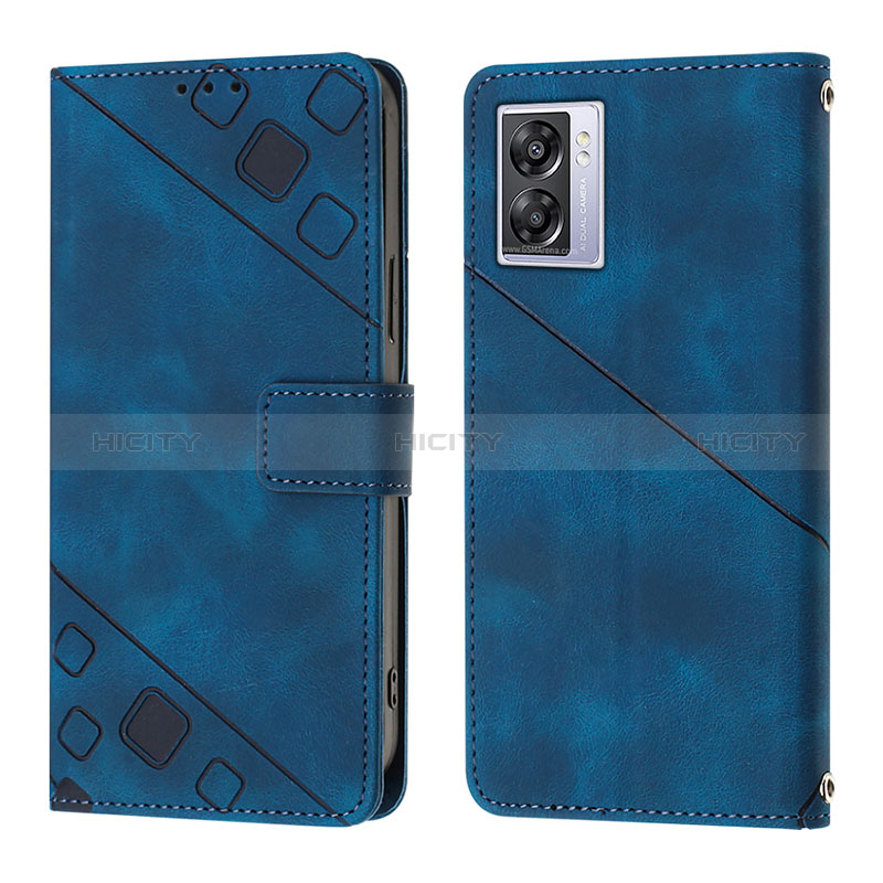 Handytasche Stand Schutzhülle Flip Leder Hülle YB1 für Oppo A77 5G Blau Plus