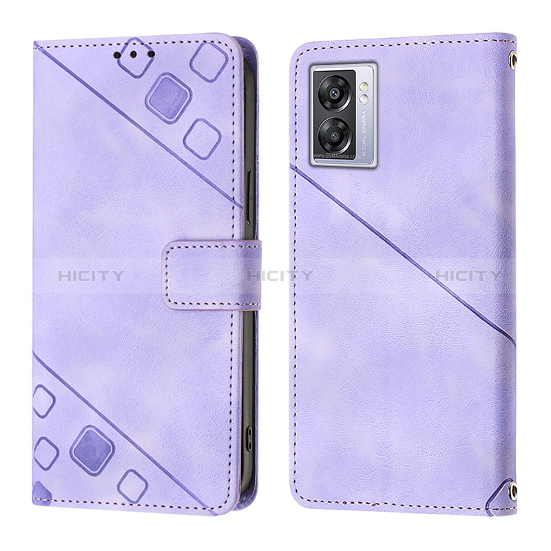 Handytasche Stand Schutzhülle Flip Leder Hülle YB1 für Oppo A77 5G Violett