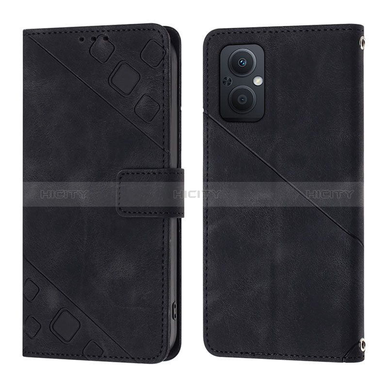 Handytasche Stand Schutzhülle Flip Leder Hülle YB1 für Oppo A96 5G Schwarz Plus