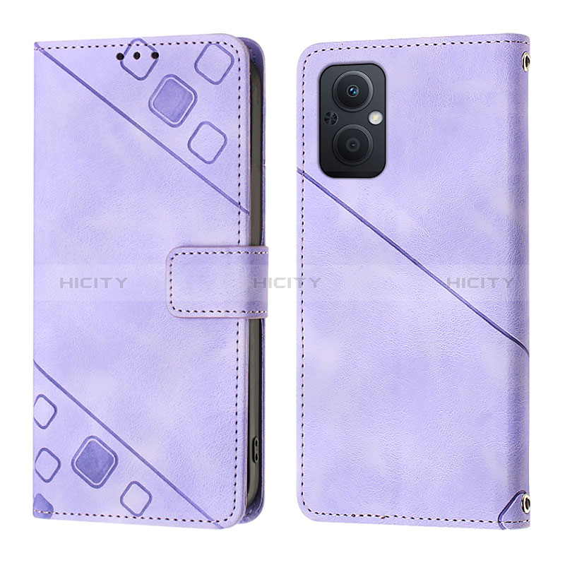 Handytasche Stand Schutzhülle Flip Leder Hülle YB1 für Oppo A96 5G Violett