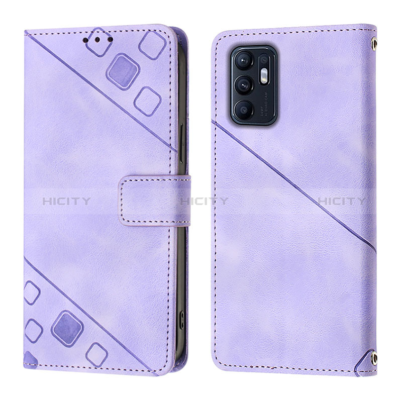 Handytasche Stand Schutzhülle Flip Leder Hülle YB1 für Oppo Reno6 5G Violett Plus