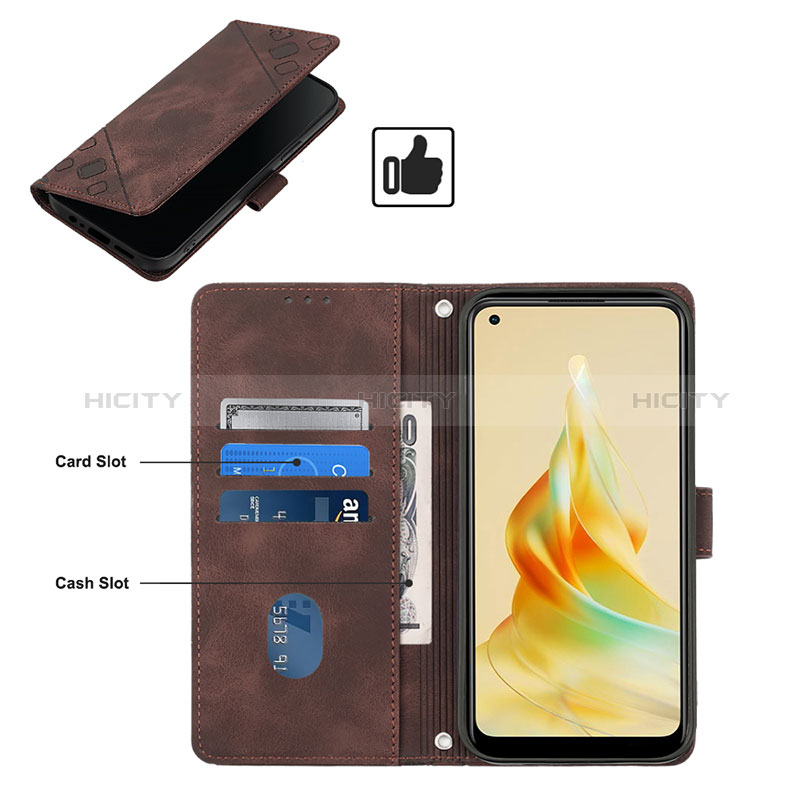 Handytasche Stand Schutzhülle Flip Leder Hülle YB1 für Oppo Reno8 T 4G groß