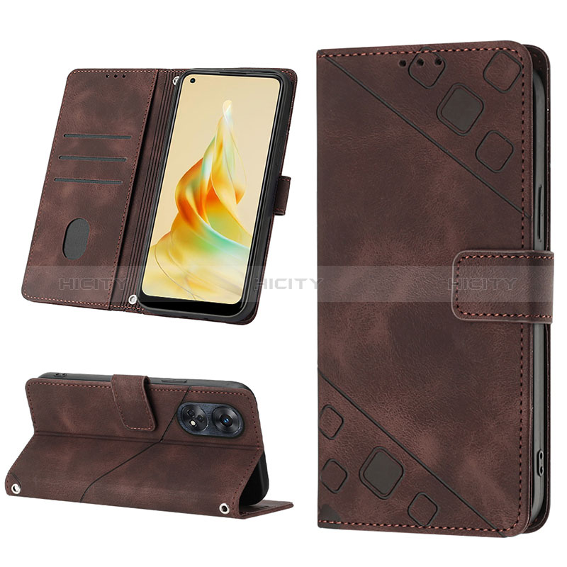 Handytasche Stand Schutzhülle Flip Leder Hülle YB1 für Oppo Reno8 T 4G groß