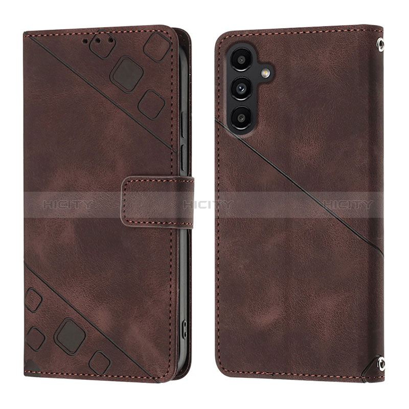 Handytasche Stand Schutzhülle Flip Leder Hülle YB1 für Samsung Galaxy A04s Braun