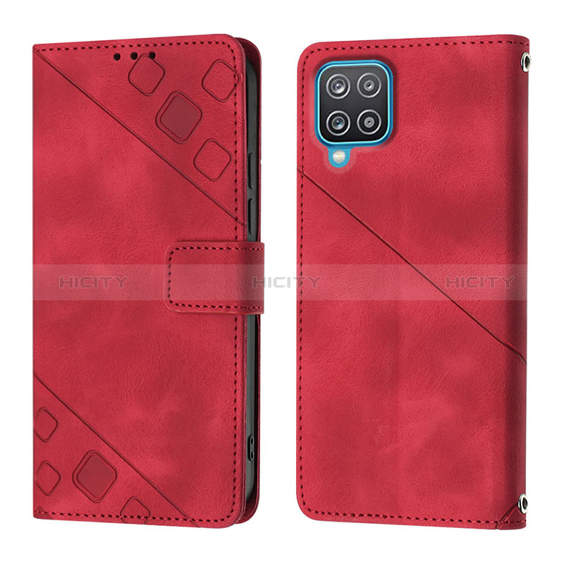 Handytasche Stand Schutzhülle Flip Leder Hülle YB1 für Samsung Galaxy A12 5G Rot