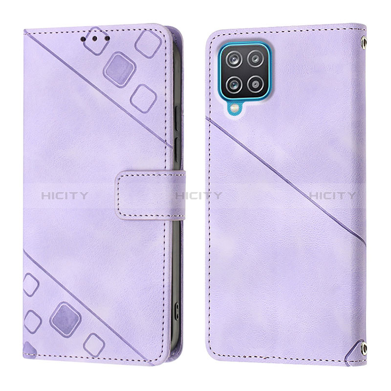 Handytasche Stand Schutzhülle Flip Leder Hülle YB1 für Samsung Galaxy A12 Violett