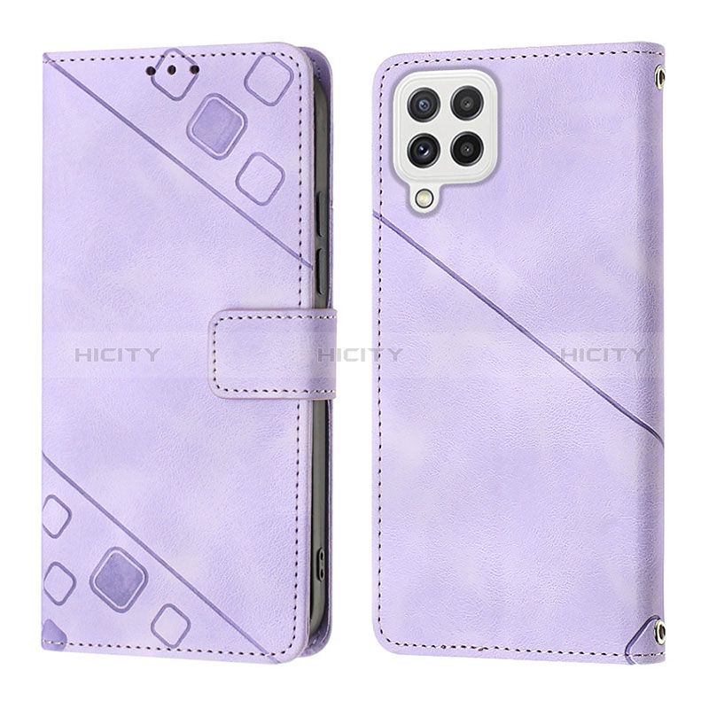 Handytasche Stand Schutzhülle Flip Leder Hülle YB1 für Samsung Galaxy A22 4G Violett