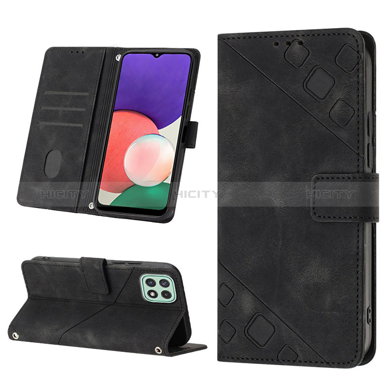 Handytasche Stand Schutzhülle Flip Leder Hülle YB1 für Samsung Galaxy A22s 5G groß