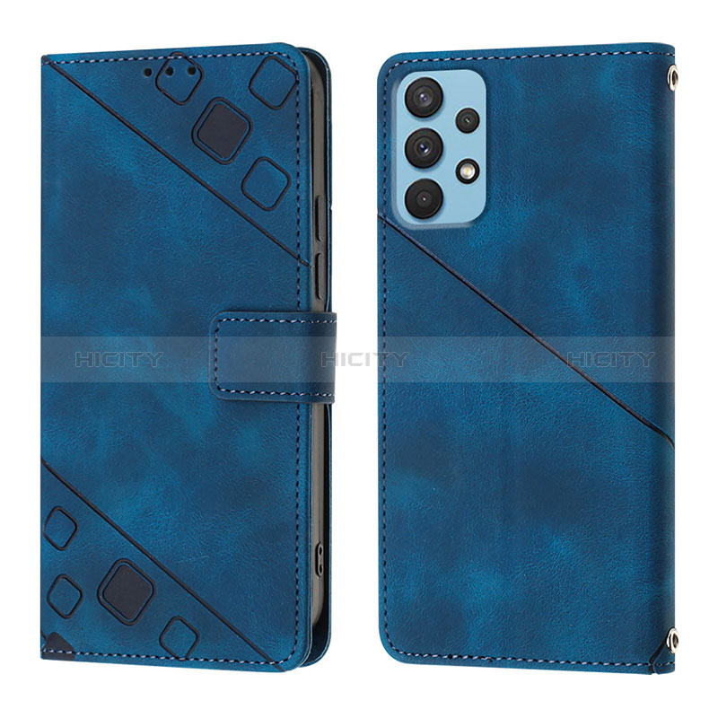 Handytasche Stand Schutzhülle Flip Leder Hülle YB1 für Samsung Galaxy A32 4G Blau