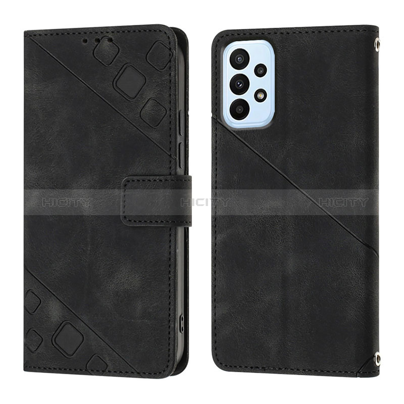 Handytasche Stand Schutzhülle Flip Leder Hülle YB1 für Samsung Galaxy A52 5G Schwarz