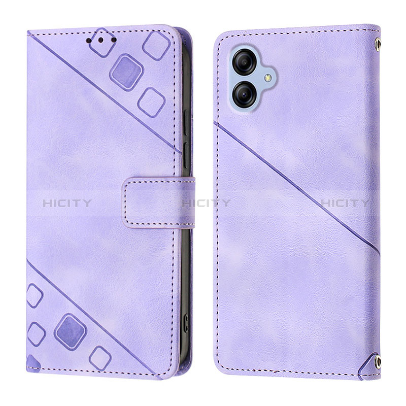 Handytasche Stand Schutzhülle Flip Leder Hülle YB1 für Samsung Galaxy F04 Violett Plus