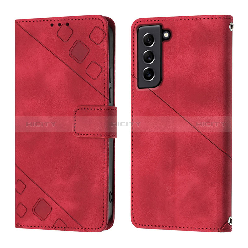 Handytasche Stand Schutzhülle Flip Leder Hülle YB1 für Samsung Galaxy S21 FE 5G Rot