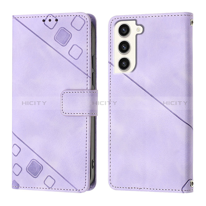 Handytasche Stand Schutzhülle Flip Leder Hülle YB1 für Samsung Galaxy S22 5G Helles Lila