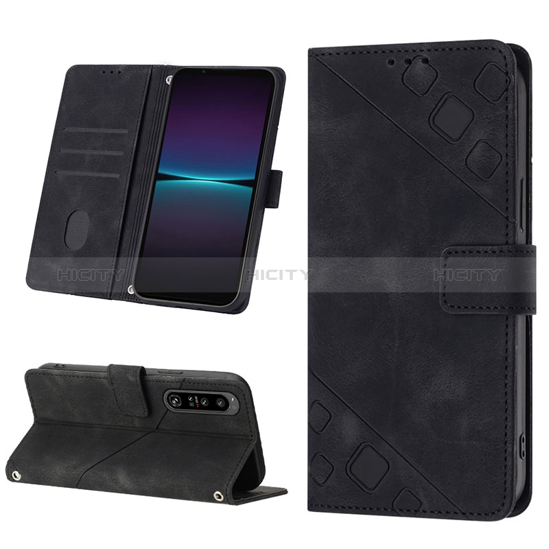 Handytasche Stand Schutzhülle Flip Leder Hülle YB1 für Sony Xperia 1 IV groß