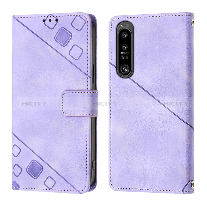 Handytasche Stand Schutzhülle Flip Leder Hülle YB1 für Sony Xperia 1 IV Violett Plus