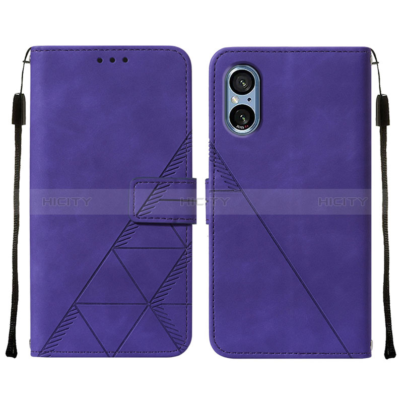 Handytasche Stand Schutzhülle Flip Leder Hülle YB1 für Sony Xperia 5 V Violett