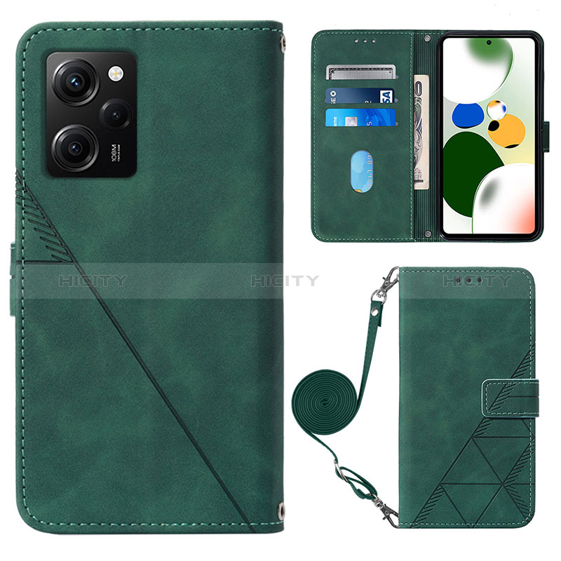 Handytasche Stand Schutzhülle Flip Leder Hülle YB1 für Xiaomi Poco X5 Pro 5G Grün Plus