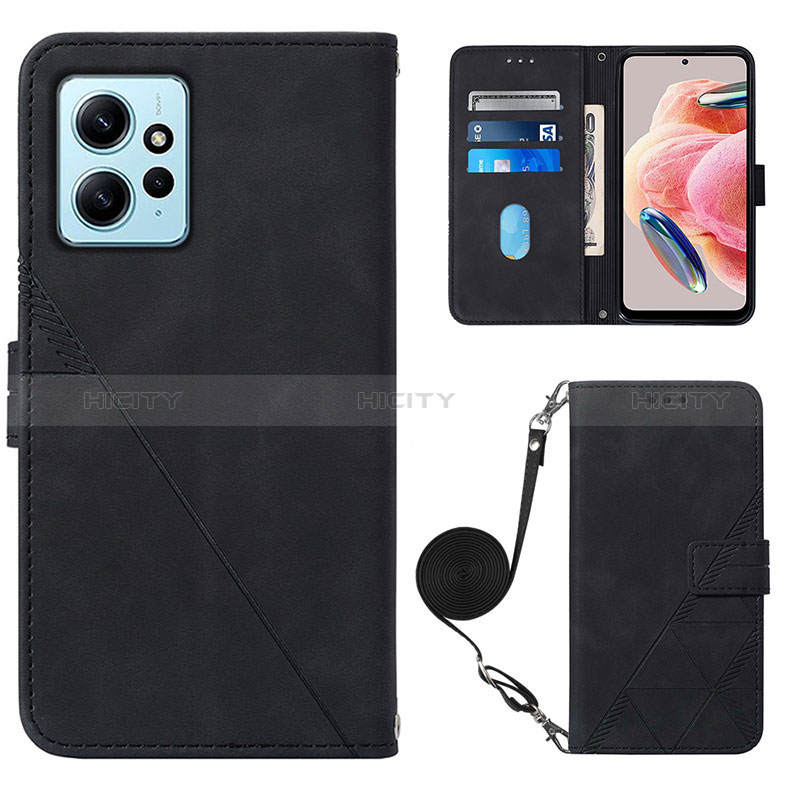 Handytasche Stand Schutzhülle Flip Leder Hülle YB1 für Xiaomi Redmi Note 12 4G Schwarz