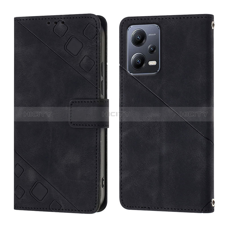 Handytasche Stand Schutzhülle Flip Leder Hülle YB1 für Xiaomi Redmi Note 12 5G Schwarz Plus