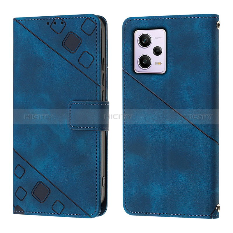 Handytasche Stand Schutzhülle Flip Leder Hülle YB1 für Xiaomi Redmi Note 12 Pro 5G Blau Plus