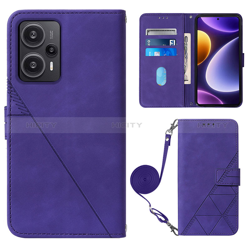 Handytasche Stand Schutzhülle Flip Leder Hülle YB1 für Xiaomi Redmi Note 12 Turbo 5G Violett Plus