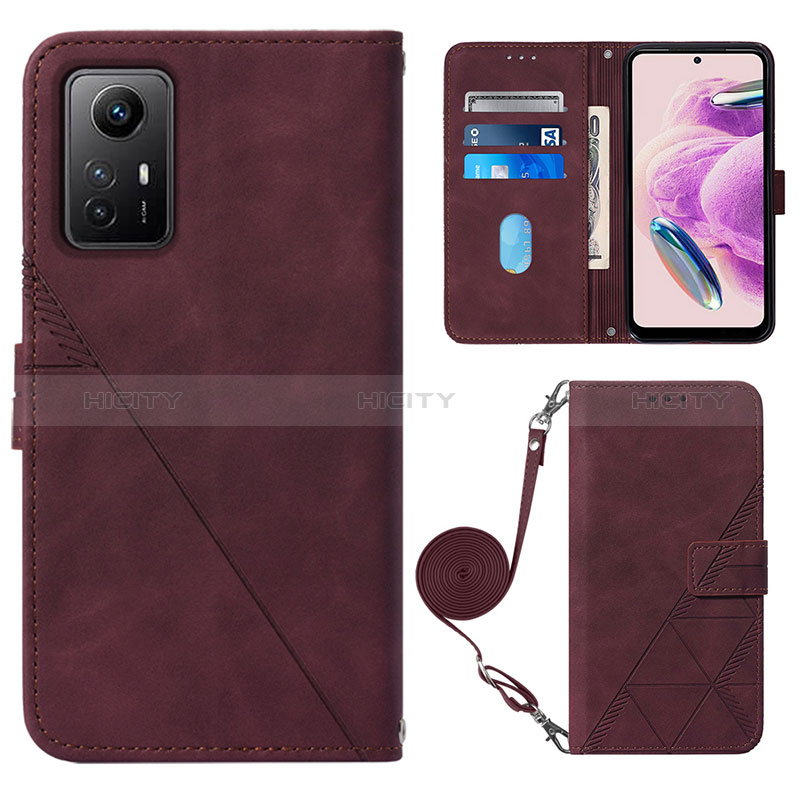 Handytasche Stand Schutzhülle Flip Leder Hülle YB1 für Xiaomi Redmi Note 12S Rot Plus