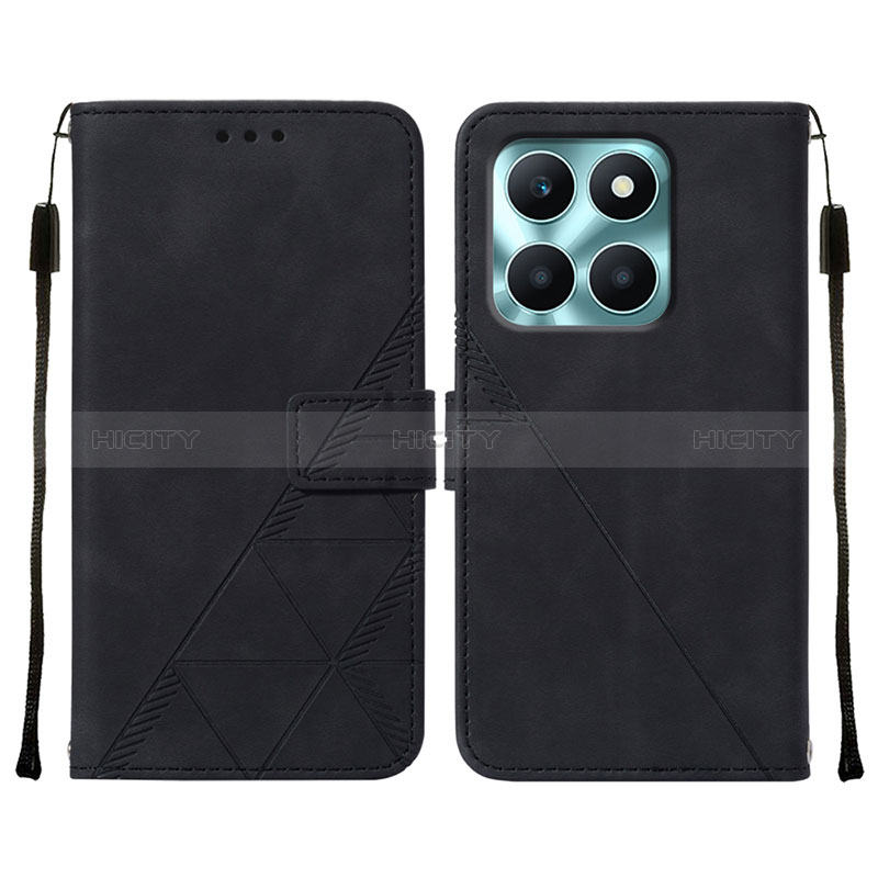 Handytasche Stand Schutzhülle Flip Leder Hülle YB2 für Huawei Honor X6a Schwarz