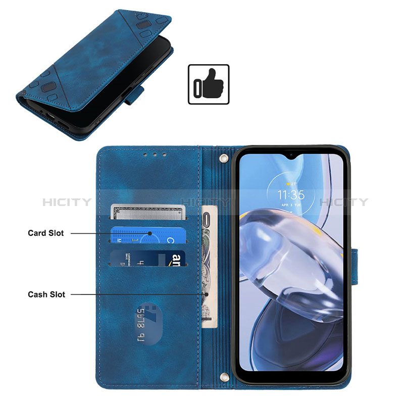 Handytasche Stand Schutzhülle Flip Leder Hülle YB2 für Motorola Moto E22i