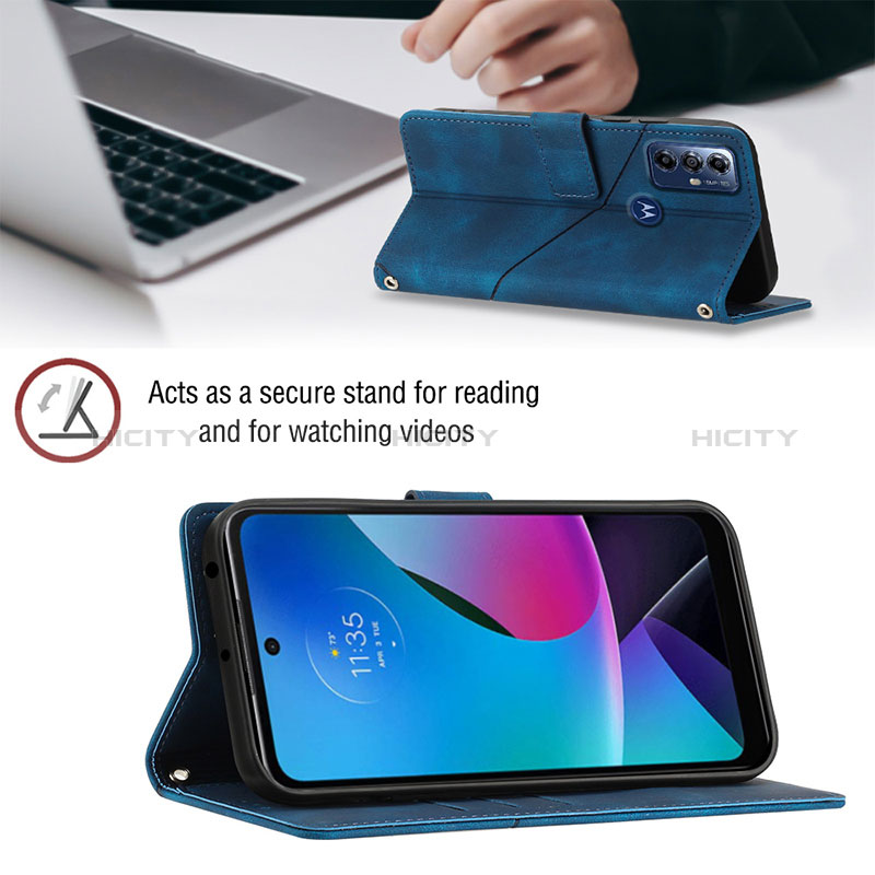 Handytasche Stand Schutzhülle Flip Leder Hülle YB2 für Motorola Moto G Play (2023) groß