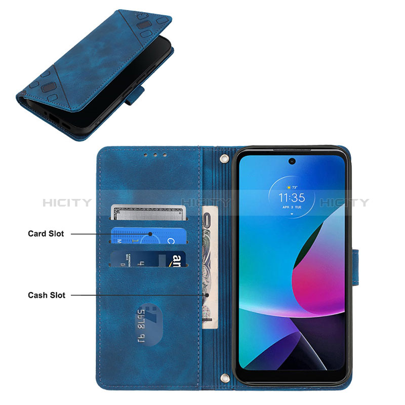 Handytasche Stand Schutzhülle Flip Leder Hülle YB2 für Motorola Moto G Play (2023) groß