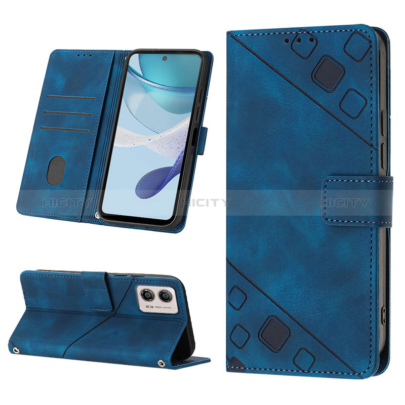 Handytasche Stand Schutzhülle Flip Leder Hülle YB2 für Motorola Moto G53j 5G groß